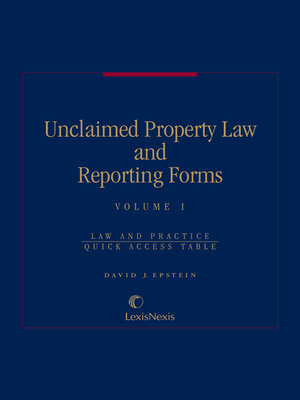 cover image of Unclaimed Property Law and Reporting Forms